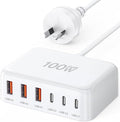 USB C Fast Charger Block 100W Max 6-Port USB Charging Station - 50% Smaller Compact Design