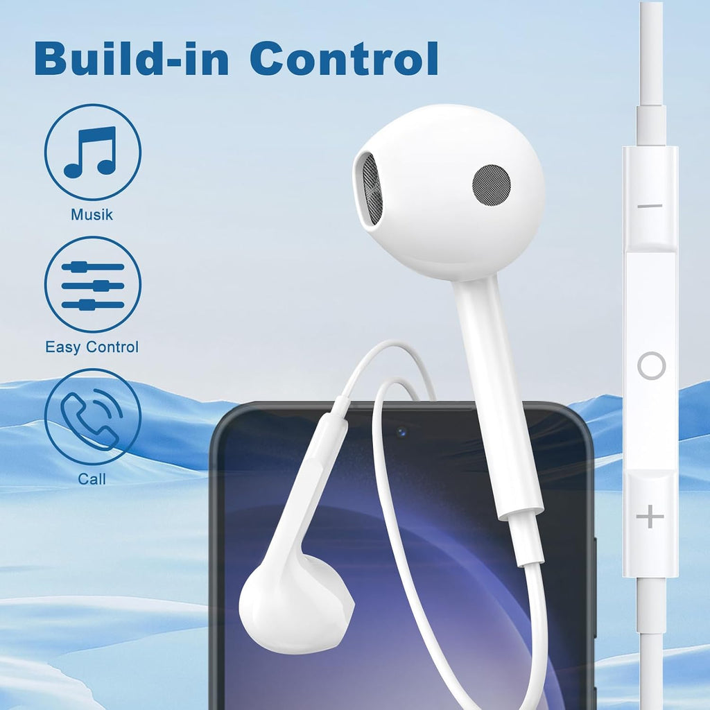 USB C Headphones for iPhone 18 17 16 15 - Wired Earphones with Noise Cancelling