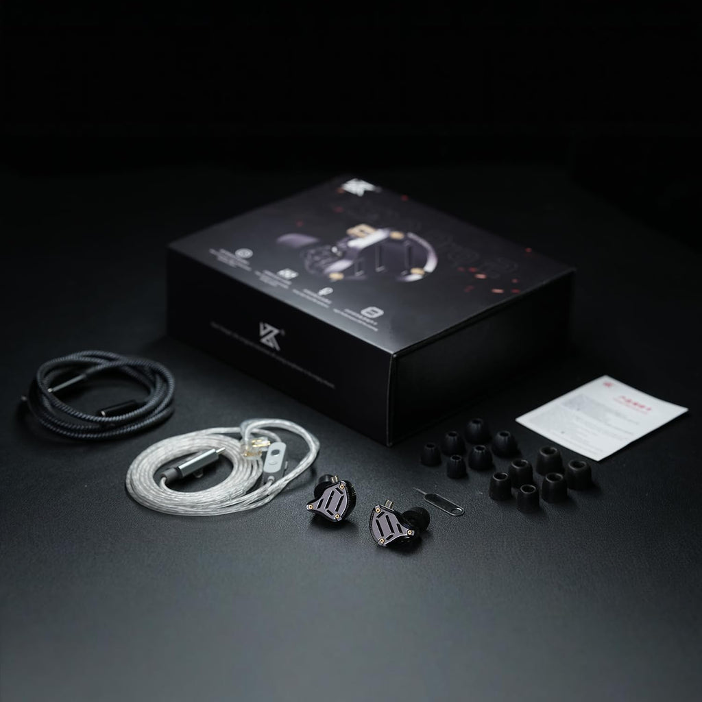 KZ ZS10 Pro 2 USB-C Gaming In-Ear Headphones - Hybrid 4BA+1DD, Dual Mic, DSP Sound Card, 4 EQ Modes