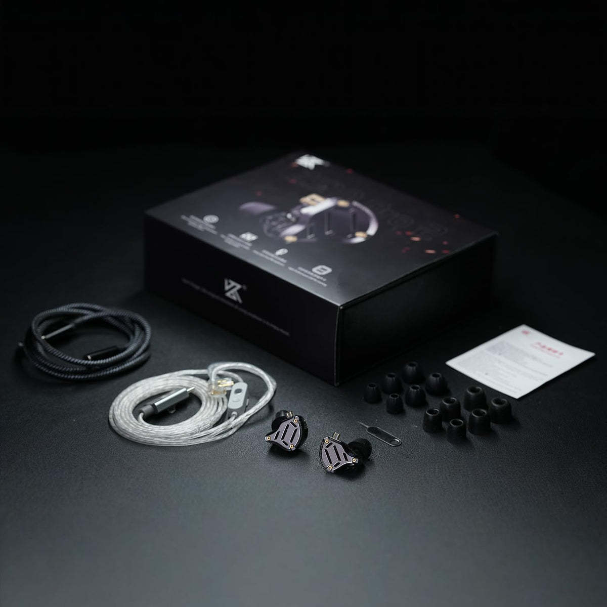 KZ ZS10 Pro 2 USB-C Gaming In-Ear Headphones - Hybrid 4BA+1DD, Dual Mic, DSP Sound Card, 4 EQ Modes