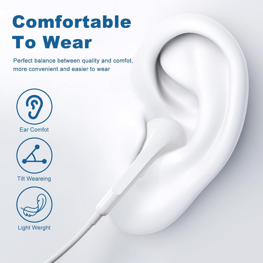 USB C Headphones for iPhone 18 17 16 15 - Wired Earphones with Noise Cancelling