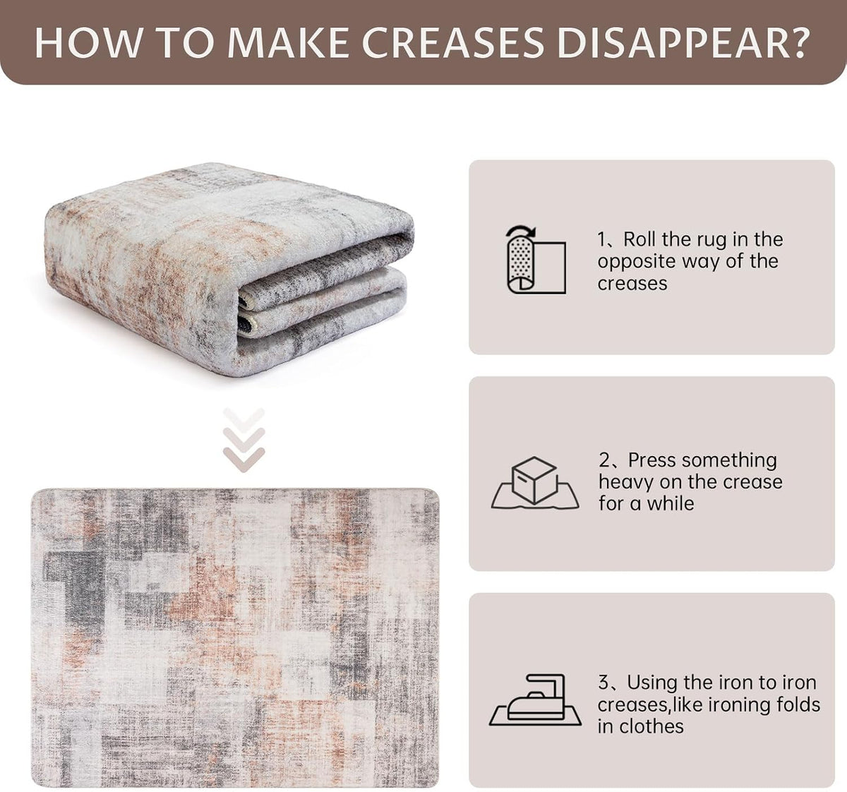 Area Rug for Living Room 120x160cm Washable Bedroom Carpet Vintage