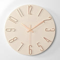 Wall Clock - Modern Wall Clocks Battery Operated, 12 Inch Silent Non-Ticking, Simple Wooden Decorative Clock for Bathroom, Office, Bedroom, Home, Kitchen, Living Room (Rose Gold)