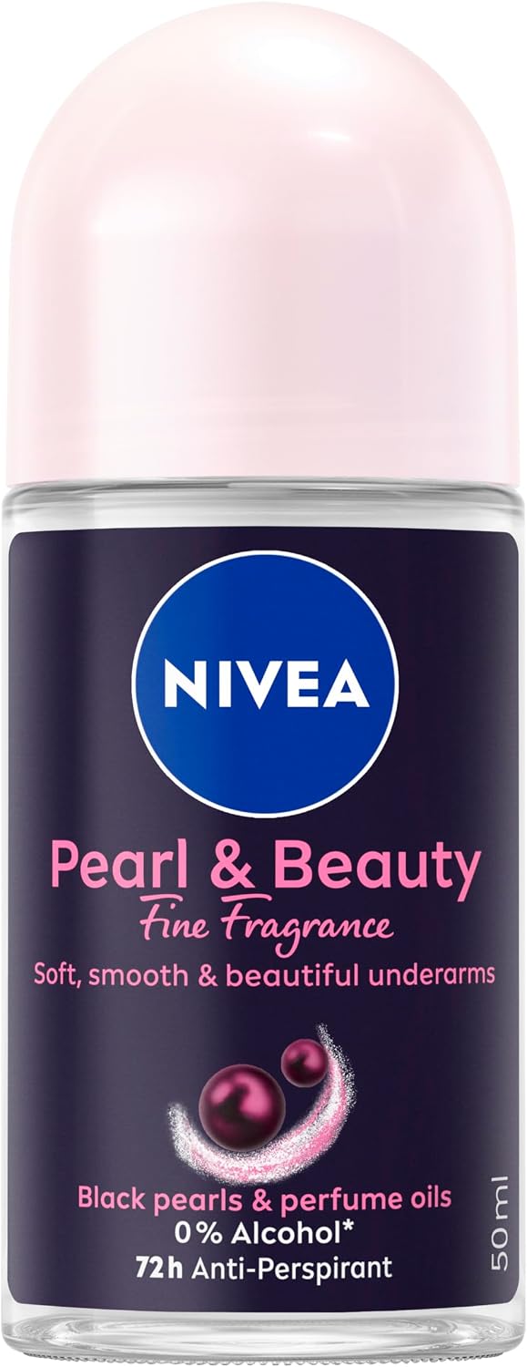 NIVEA Pearl & Beauty Fine Fragrance Roll On Deodorant 50ml - 72-Hour Anti-Perspirant for Women