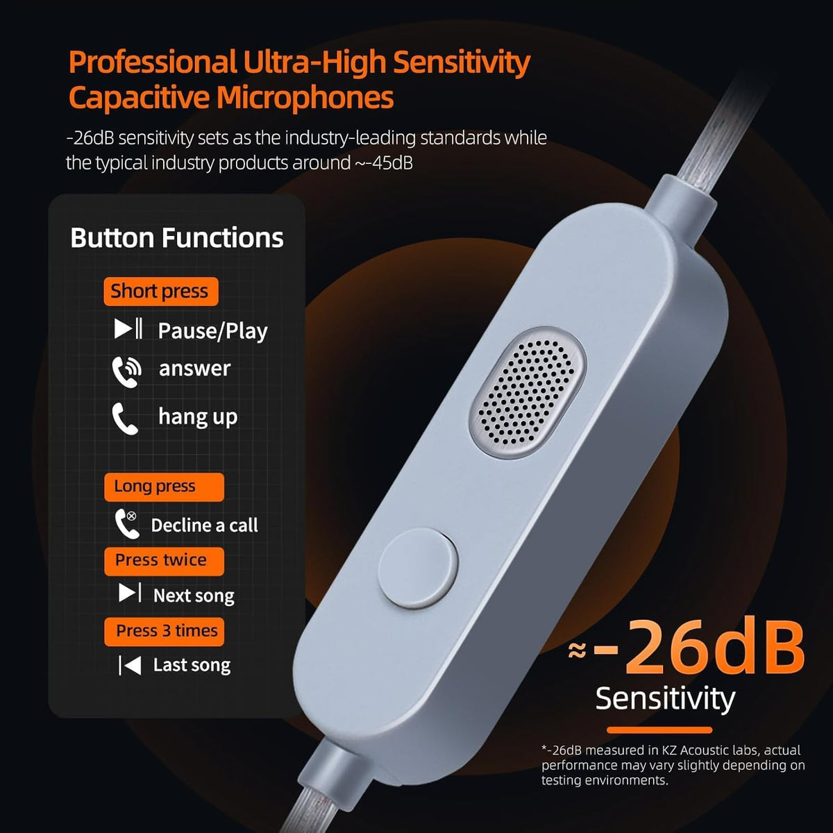 KZ ZS10 Pro 2 USB-C Gaming In-Ear Headphones - Hybrid 4BA+1DD, Dual Mic, DSP Sound Card, 4 EQ Modes