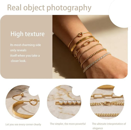 6pcs Gold Bangles Set, Gold Jewellery, Gold Bracelet for Women