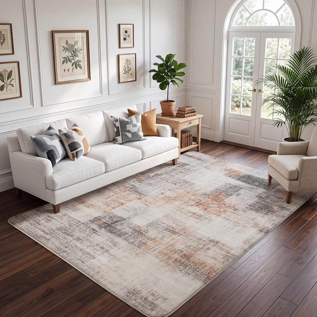 Area Rug for Living Room 120x160cm Washable Bedroom Carpet Vintage